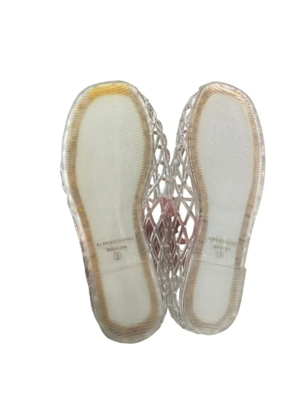 Wild Diva Lounge Sila Clear Cutout Plastic Round Toe Ballet Flats Size 9 Shoes